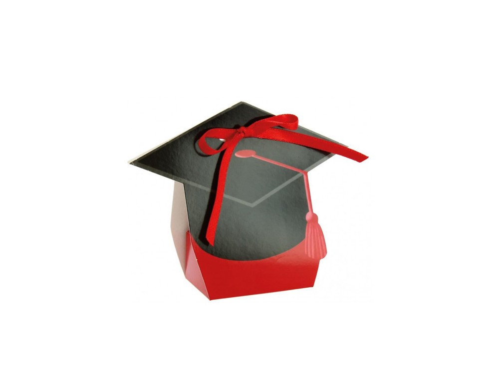 scatoline rosse portaconfetti per laurea tocco e gufo